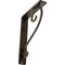 Ekena Millwork Edwards Wrought Iron Bracket, (Single center brace), Antiqued Pale Gold 1 1/2"W x 5 1/2"D x 8"H BKTM01X05X08SEDAPG - alternate 1